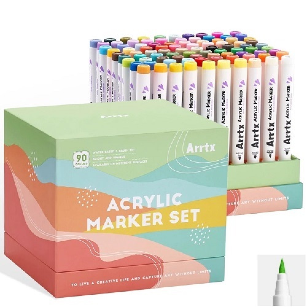 Acrylic Marker Pens ARRTX 90B, 90 Colors, Landscape Colors